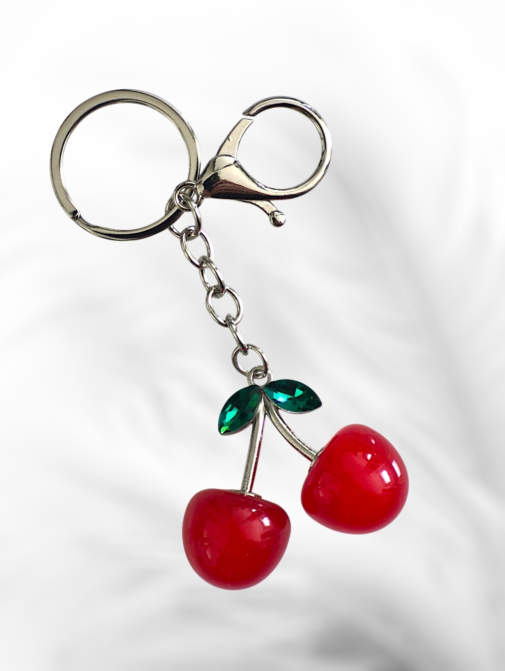 Bright Red Cherry Bag Charm / Keychain